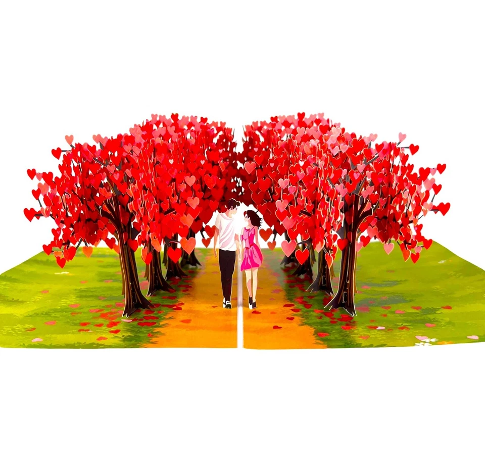 BC WORLDWIDE LTD 3D Pop Up Card Couple Forest Birthday Valentines Engagement Wedding Anniversary