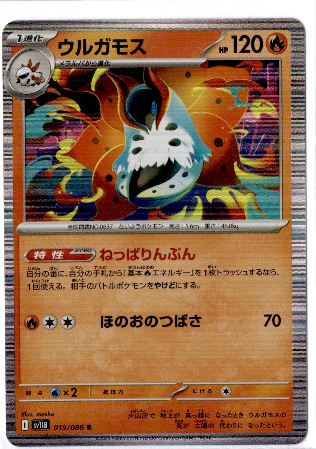Volcarona - 019/086 - Holo Rare - Pokemon Black Bolt JP