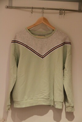 Ladies Eight2Nine V Pattern Jumper Mint Grey White Pink Black Size Large