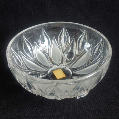 Nachtmann Three Footed Hand Cut Crystal Bowl Made in West Germany 6-1/4''