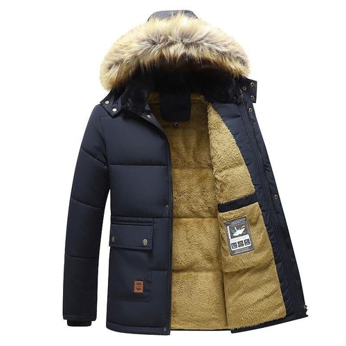 Parka con forro polar para abrigo grueso y cálido Capucha eBay