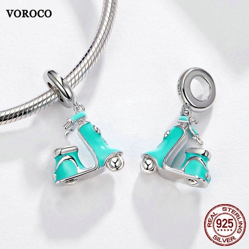Ciondolo Ciondolo Moda Argento Sterling 925 Zirconia Perline Fai da Te Bracciale Ciondolo Voroco - Foto 185 di 205