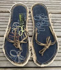 Miss Sixty Denim Toe Post Filp Flops Vintage Ladies Size Eu 40 Uk 6.5