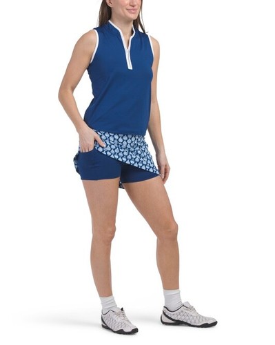 NWT Sigrid Olsen women’s Golf outfit M 8 10 blue & white skort & polo shirt lot - Picture 6 of 6