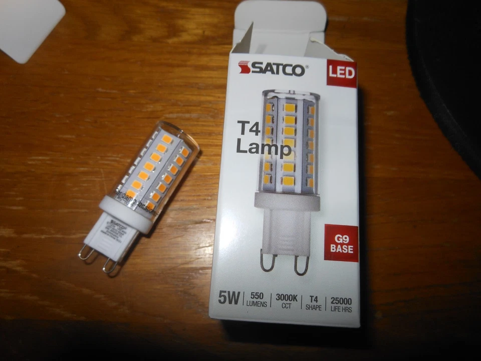 5 New Satco G-9 Pin Base 5W 3000K Dimmable LED Clear Light Bulbs Model S11234 - Image 2 of 4