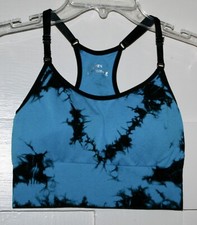 Jockey Women's Sports Bra Tie-Dyed Blue Black Size Small