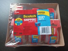 6 pack 3M Scotch Heavy Duty Shipping Packaging Tape Dispenser 1.88 in x 800 in