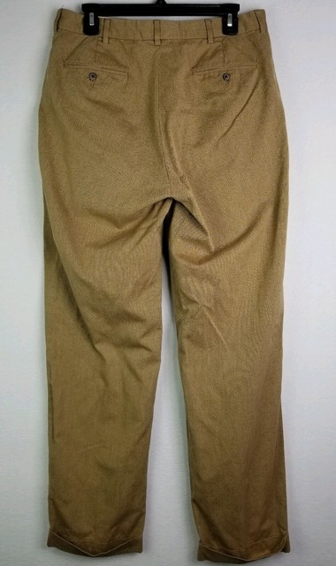 Polo Ralph Lauren Pleated Pants Chinos Brown Classic Men Size 34 x 34 ...