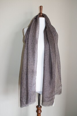 Puce Regency Druck Schal leicht lang Damen Kushi lila neu mit Etikett 18'' x 68''