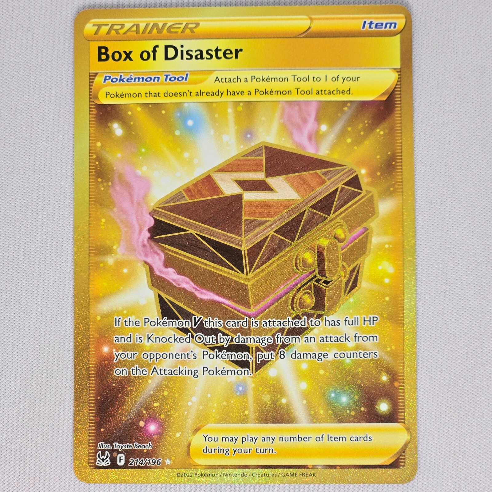 Box of Disaster 214/196 Lost Origin Gold Holo Secret Rare Pokemon Card TCG LP