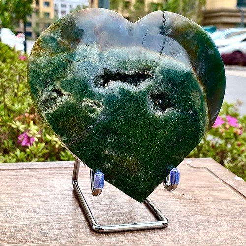 2.54LB Natural Water Grass Agate Crystal Products Love Polishing Decoration - 第 13/13 張圖片