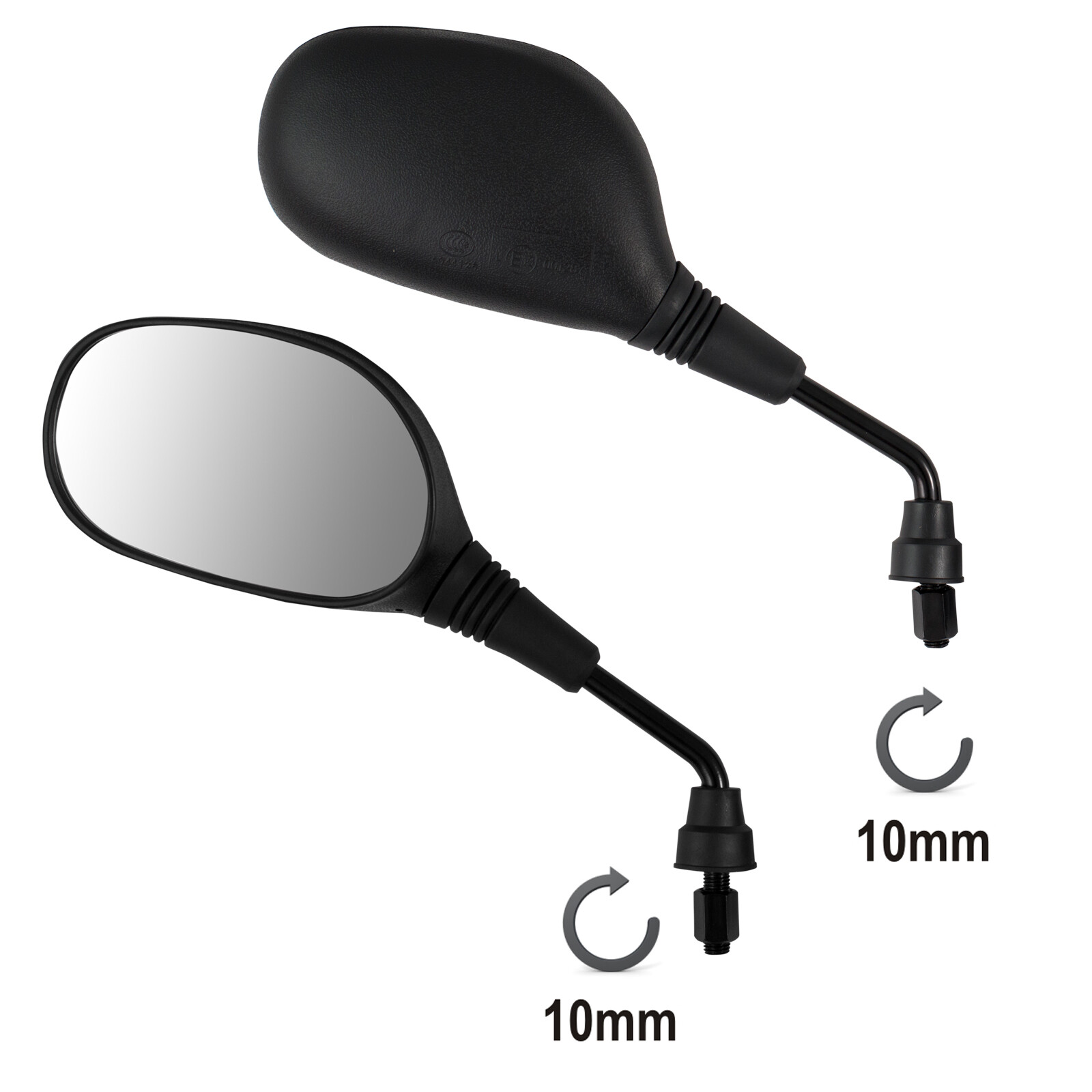 Rearview Mirrors Scooter M10 Motorcycle Motorbike Universal E13 Approved