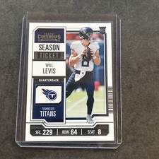 Will Levis 2023 Panini Contenders Football Rookie Season Ticket Base Titans #97