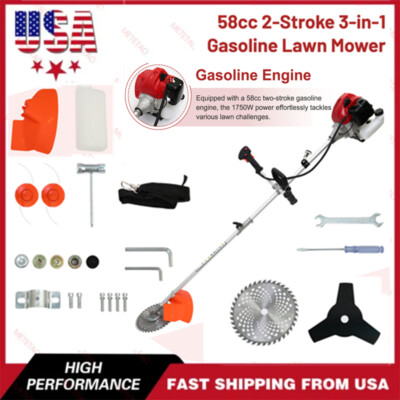 #ad 52cc 2 Cycle Gas Grass String Trimmer Straight Shaft Gas Weed Eater Lawn Mower $119.32