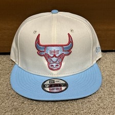 New Era 9Fifty Chicago Bulls Baby Blue Color Pack Retro Logo Snapback Hat Cap