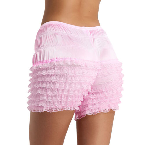 UK Women's Ruffle Frilly Lace Bloomers Dance Booty Short Pants Tiered Pettipants - Picture 19 of 47