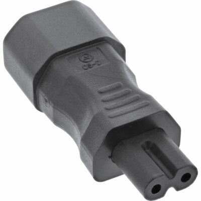 InLine  Netzadapter IEC 60320 C14 / C7 3pol. Kaltgeräte zu 2pol. schwarz