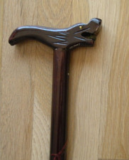 CANE Walking Stick Antique Dragon wood U1
