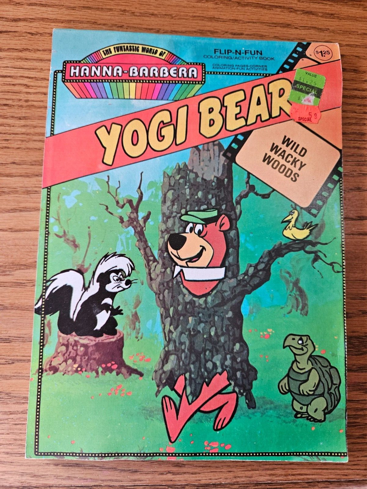 Yogi Bear Flip -n- Fun coloring activity book, Wild Wacky Woods, 1978 Hanna-Barb