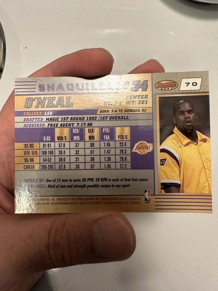1996-97 Bowman's Best - Refractors #70 Shaquille O'Neal. RARE!! MINT Condition! - Image 4 of 4