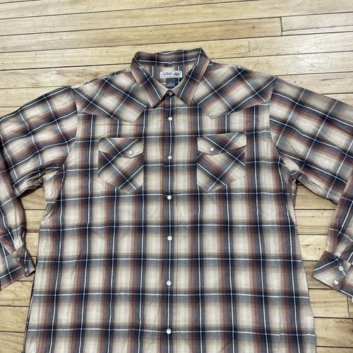 Urban Pipeline Up Hemd Herren XXL braun kariert Perlen Druckknopf Western Cowboy 2XL 50" - Bild 2 von 22