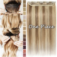 REAL THICK 100 Remy Human Hair Clip In One Piece Extensions Weft 3/4 Full Head