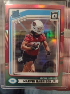 2024 Donruss Marvin Harrison Jr Optic Rated Rookie Preview Red Green Prizm Card