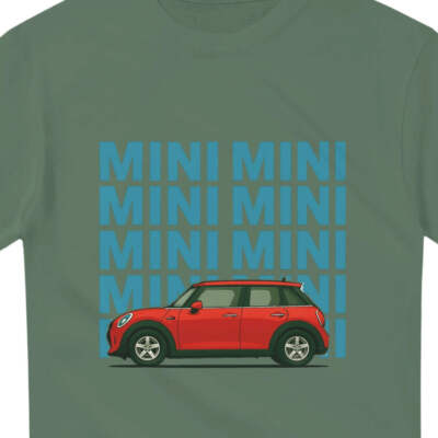 Mini Car Design Heavyweight Cotton T-Shirt - Classic Fit for Casual Wear rot