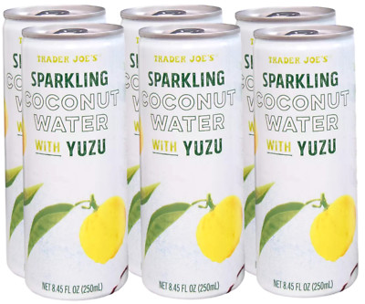 Trader Joe's SPARKLING COCONUT  WATER with YUZU 8.45 FL OZ each -6 cans