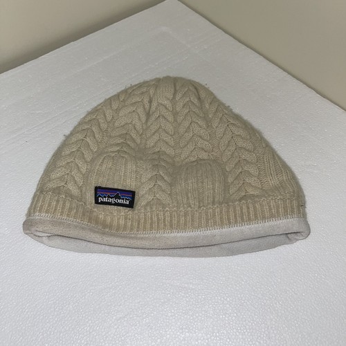 Cable Knit Wool Blend Beanie Hat Cream 