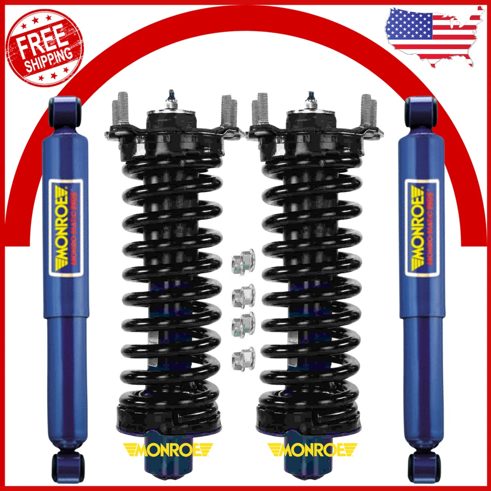 Apoio de suspensão dianteiro completo e amortecedores traseiros 4 peças conjunto Monroe para Jeep Liberty GAS - Imagem 2 de 4