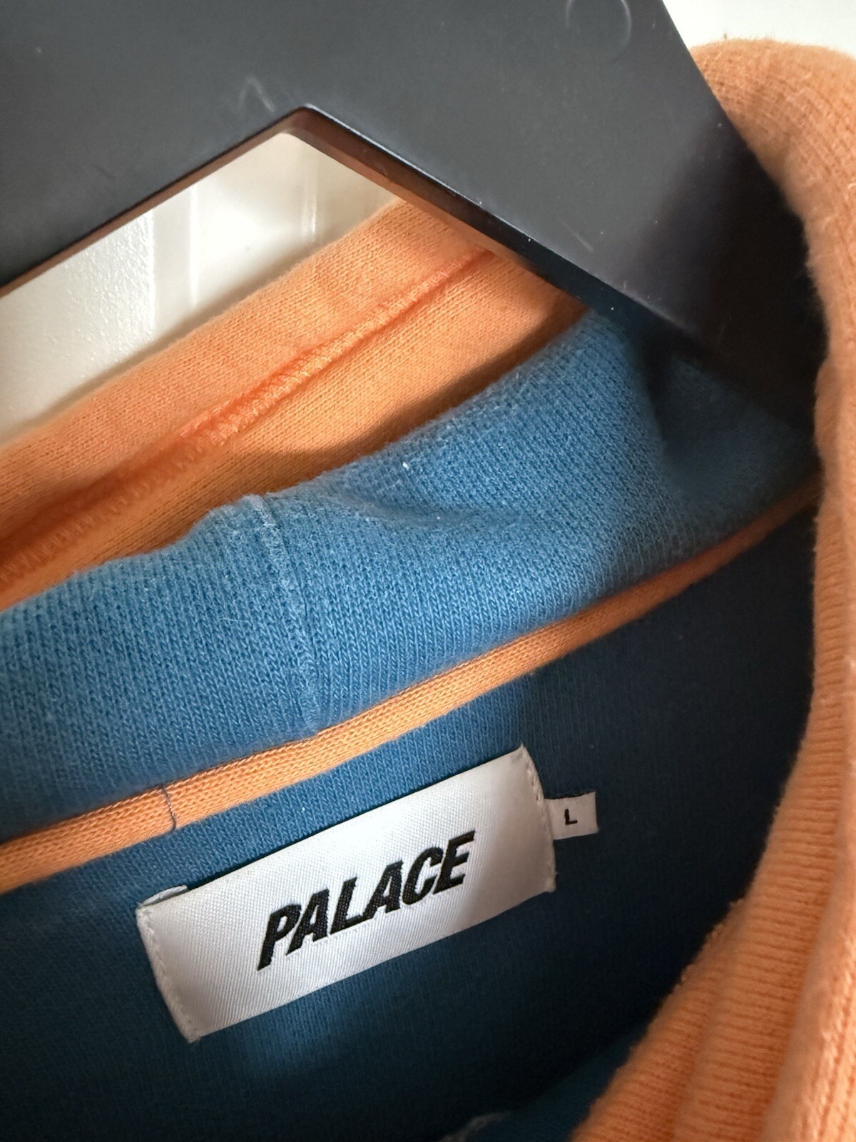 Palace Hoodie Orange Blue  Men's Large Good Condition image 3