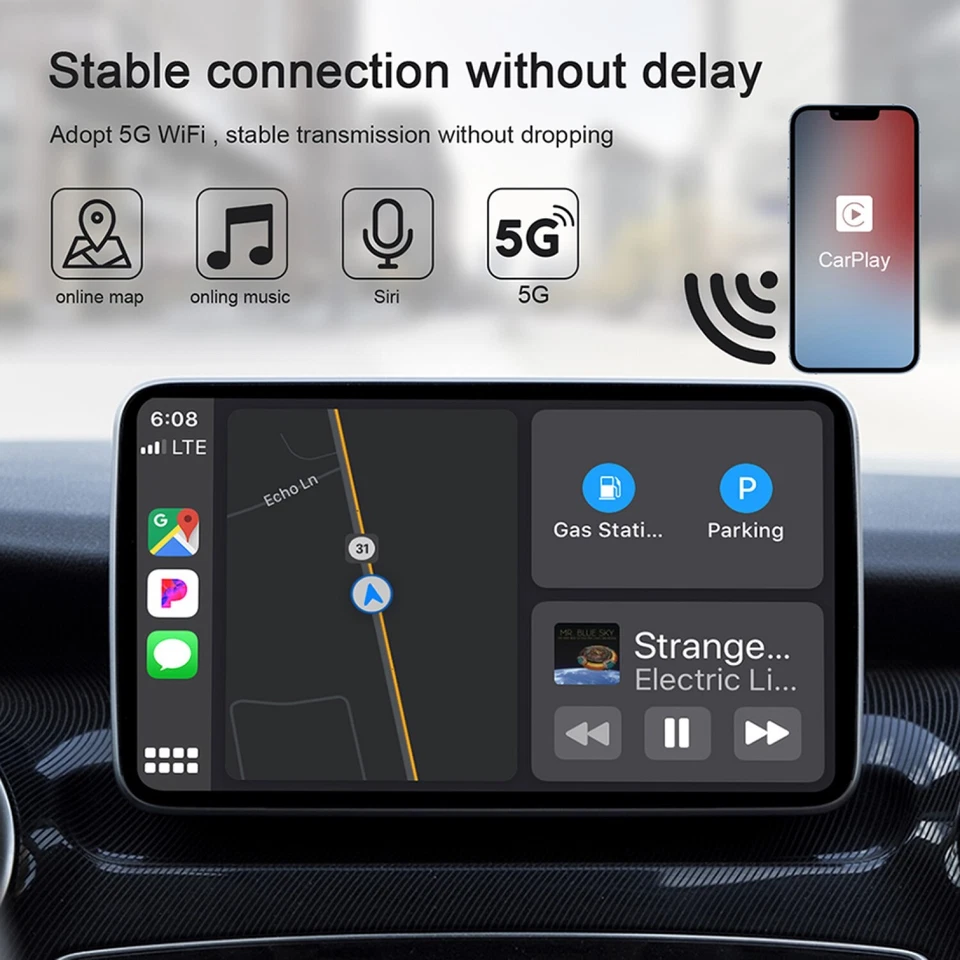 Wireless CarPlay Adapter Auto Car converter Plug Play 5GHz WiFi  BOX Player - Image 3 of 4