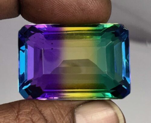 Natural Tourmaline 85.95 Ct Multi-Color Emerald Cut Loose Gemstone O-3747 - Picture 2 of 6