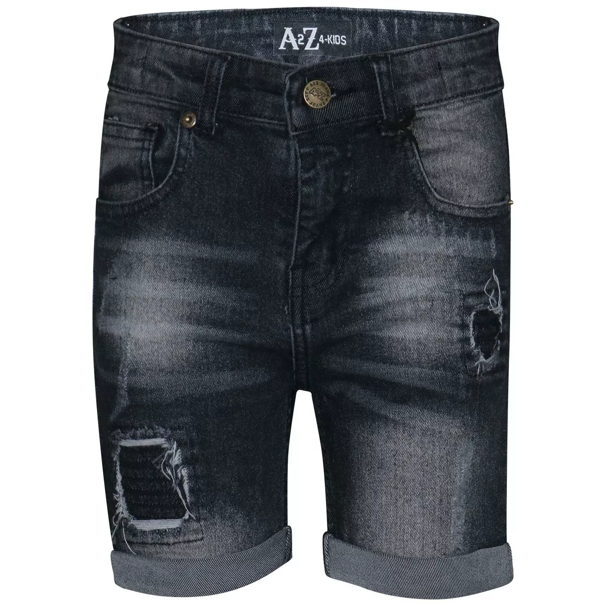 Boys black denim shorts sales