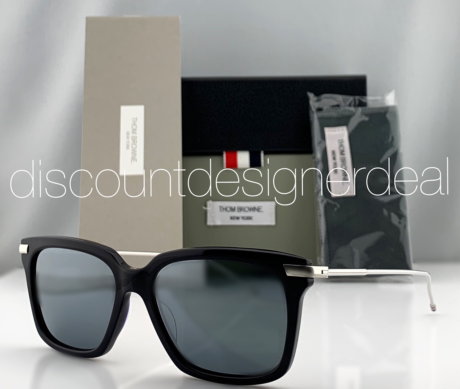 Thom Browne Navy Blue Frame Silver Mirror Lens Sunglasses TB-701-H-T-NVY-SLV 53