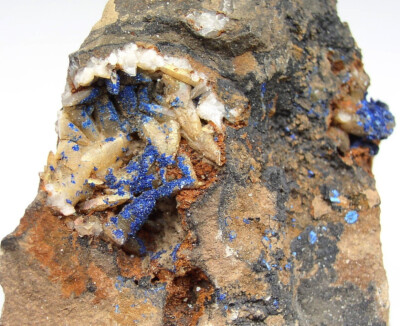 Azurite on dolomite opencast mine Kamsdorf Saalfeld Thuringia!!!