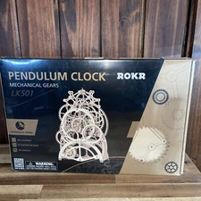 ROKR 3D DIY Wooden Puzzle Mechanical Gears Pendulum Clock LK501 170pcs