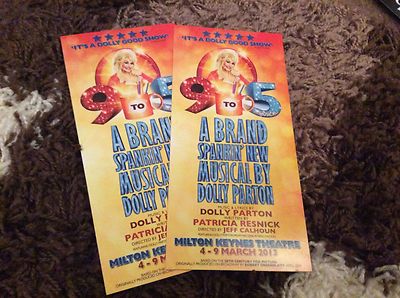 DOLLY PARTON- 9 TO 5 THE MUSICAL - MILTON KEYNES THEATRE 2013- RARE FLYERS X 2