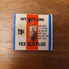 Heavy Duty Long Fox GLO Plug  1-1/2 Volt Ni-Cad Or Dry Cell VINTAGE
