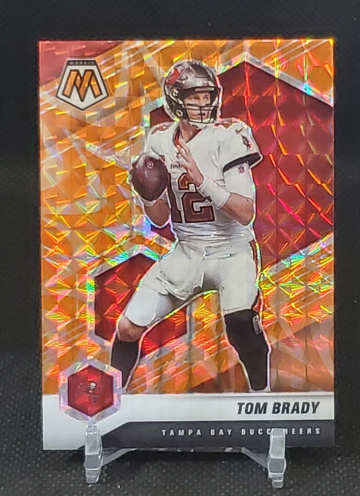 2021 Mosaic Tom Brady Reactive Orange Prizm #186 Buccaneers