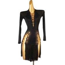 Latin Dance Dress Performance Suit Professional Tassel Split Skirt Dance Skirt
