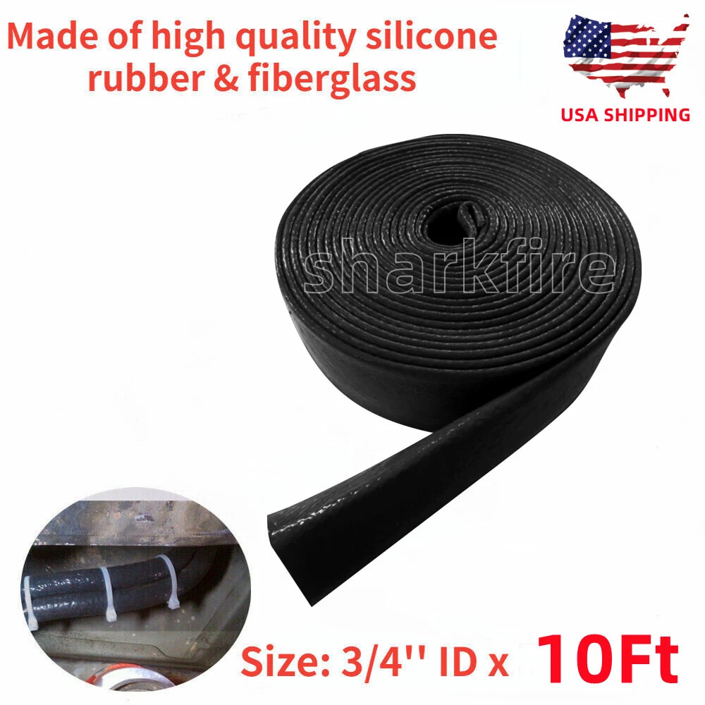 10Ft Fire Sleeve Braid Flame Heat Shield 3/4u0026#034;ID Fit For 12AN Oil Fuel  Line black | eBay