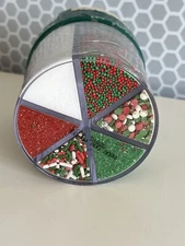 Christmas Holiday Sprinkles Sugar Assortment 7oz Container Baking Red Green