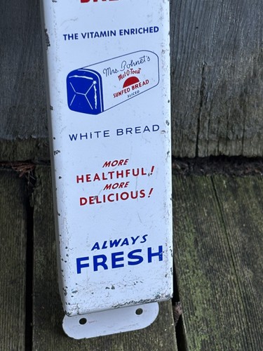 1950s Old MRS BOHNET’S SUNBEAM BREAD ~ SAN ANTONIO TX Metal Door Pull/Push Sign - Picture 4 of 6