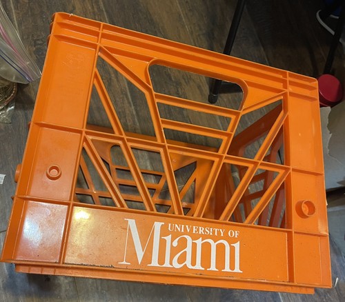 University Of Miami Vintage Orange Milk Crate Spectrum Intl USA