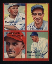 1935 GOUDEY 4-IN-1 ~ HENRY HEINIE MANUSH-LARY-WEAVER-HADLEY