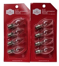 Holiday Time Clear C7 Replacement Bulbs Lot of 2 Packs New