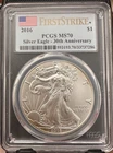 2016 American Silver Eagle PCGS MS70 First Strike 30th Anniversary Flag
