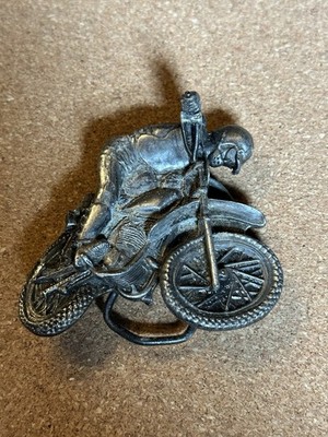 Bergamot Brass Works W-38 Motorcycle Western Belt Buckle Antique Silver